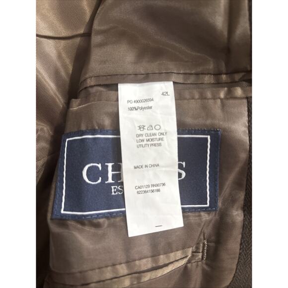 Chaps Ralph Lauren Brown Sport Coat Velvet Jacket Blazer 42L - Picture 3 of 8